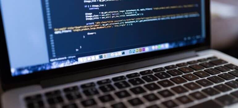 Code on laptop