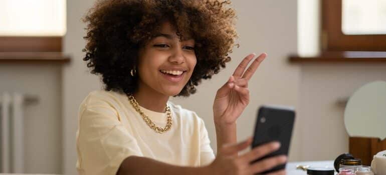 Person taking a selfie.