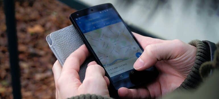 Man using Google maps.