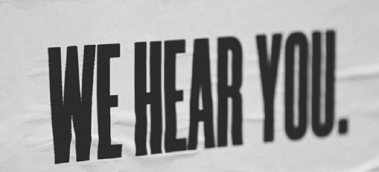 We hear you banner