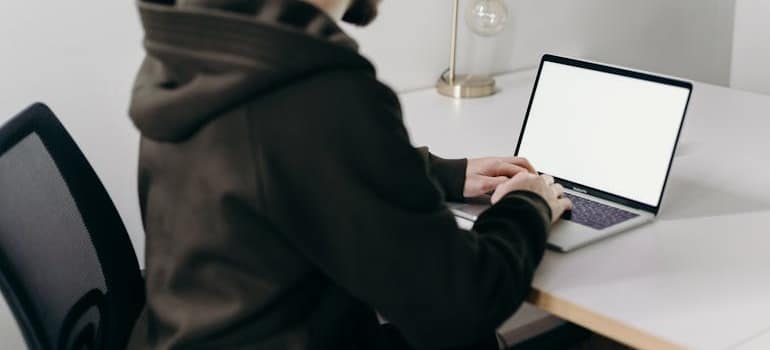 A person using a laptop